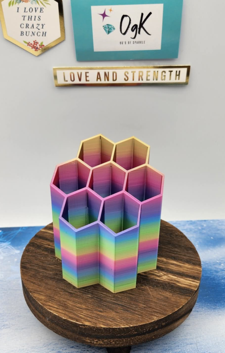 7 Slot Honeycomb Pen Caddy