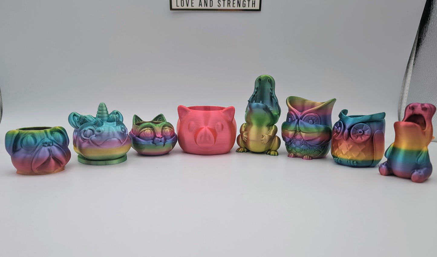Rainbow Mini Animal Trash Bins