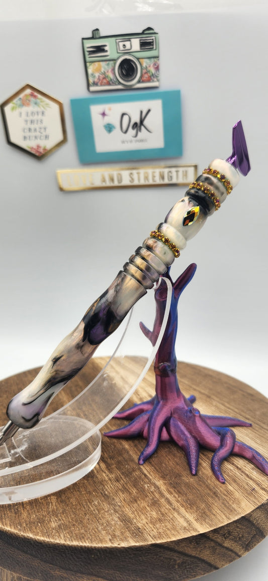 Twilight Ember – Hand-Turned Threaded Diamond Painting Pen