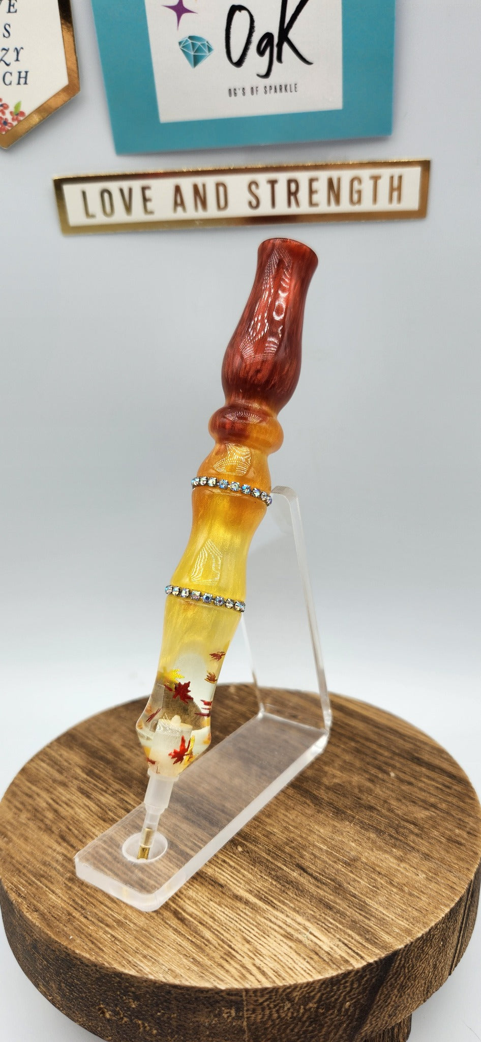 OgK Autumn Ember custom hand turned diamond painting pen
