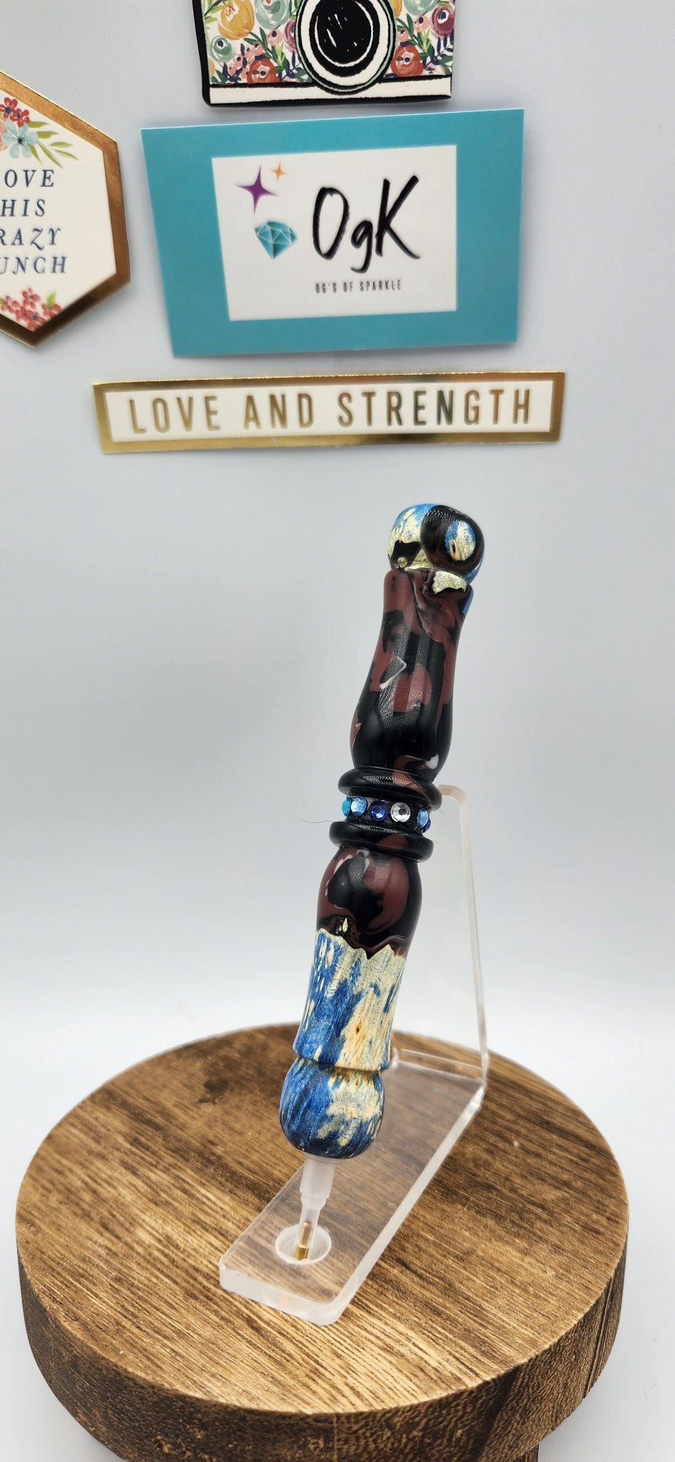OgK Blue Canyon custom hand turned diamond painting pen