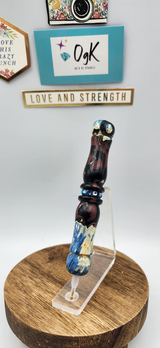OgK Blue Canyon custom hand turned diamond painting pen