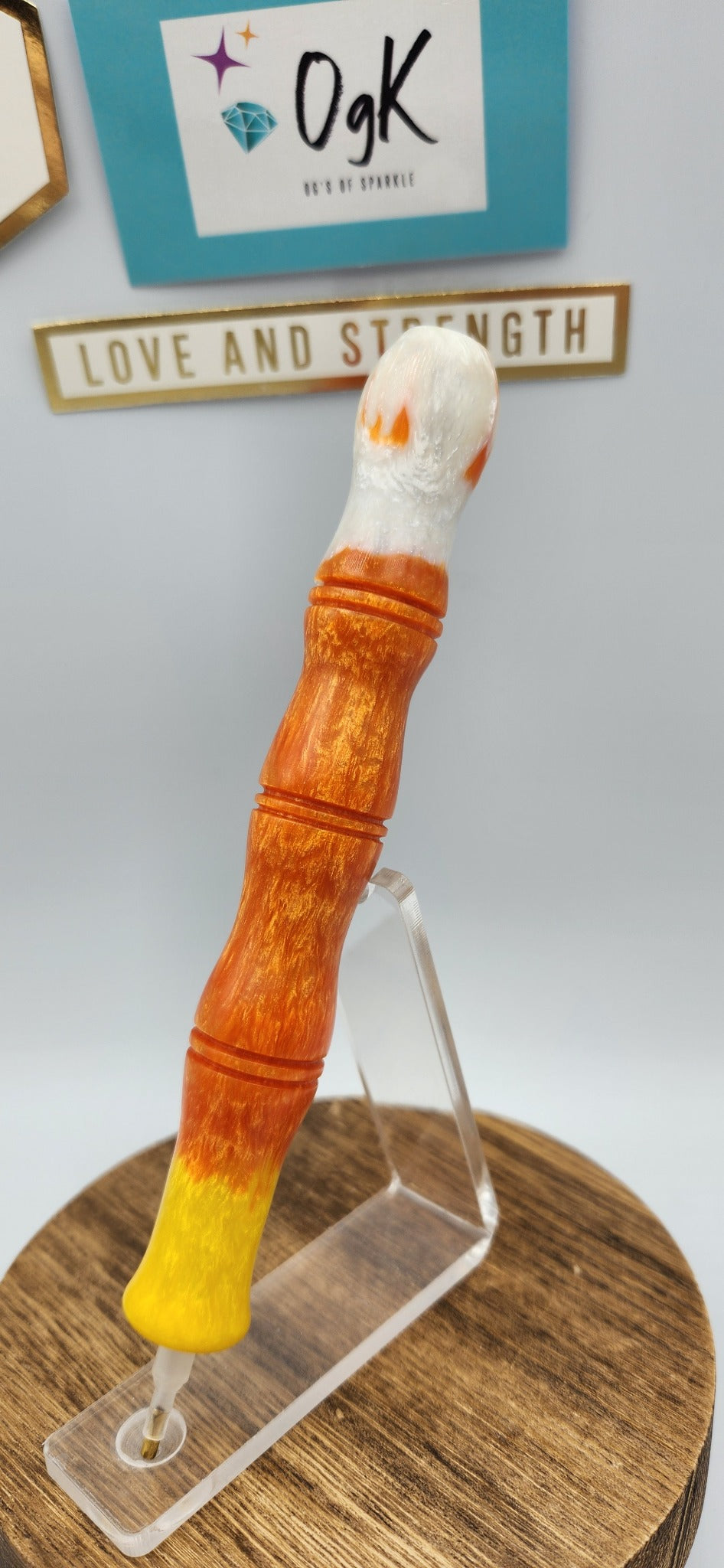 OgK Candy Corn custom hand turned diamond painting pen