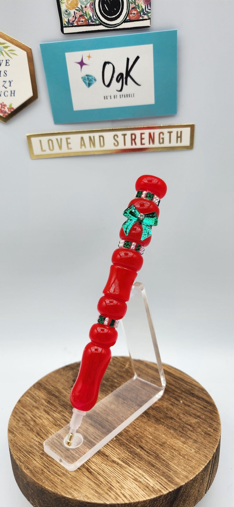 OgK Christmas Bow custom hand turned diamond painting pen