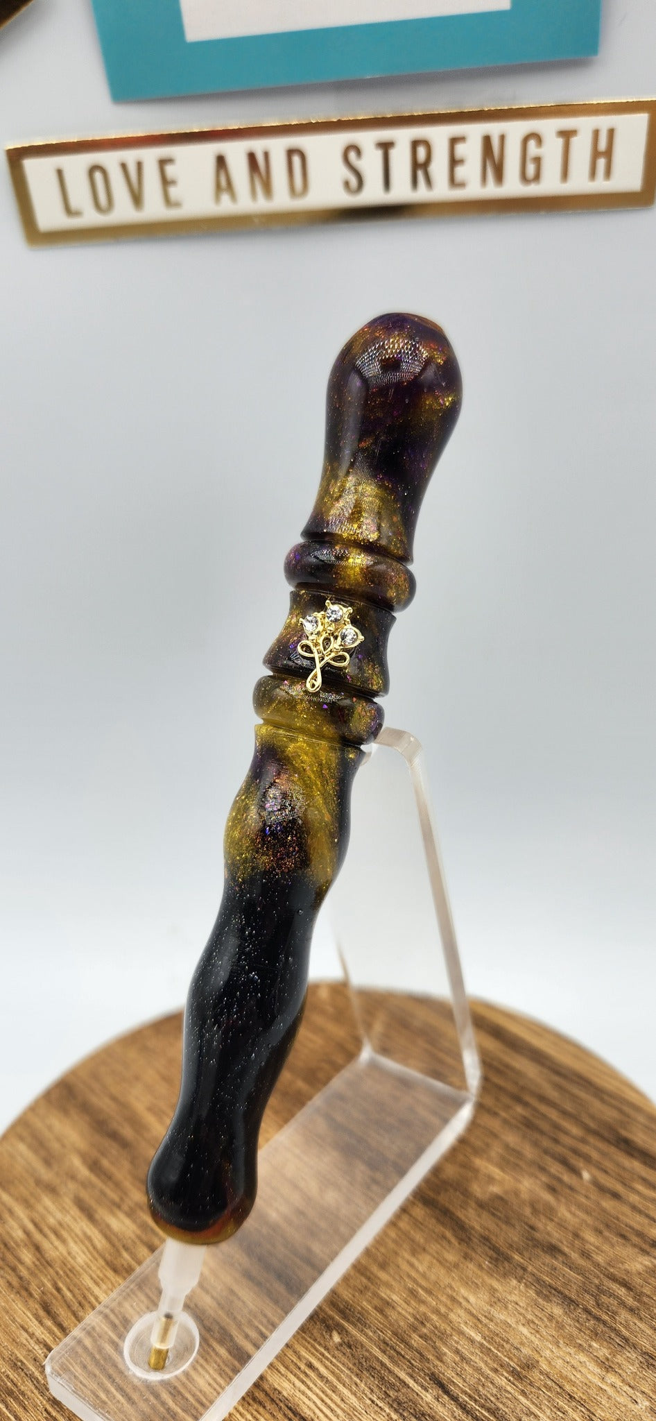 OgK Golden Midnight custom hand turned diamond painting pen