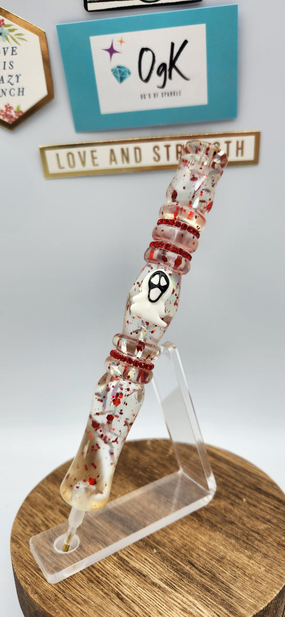 OgK Spooky Ghost custom hand turned diamond painting pen